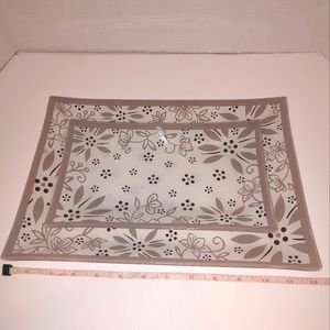 Set of Vintage retro mid century modern serving trays with flower patterns